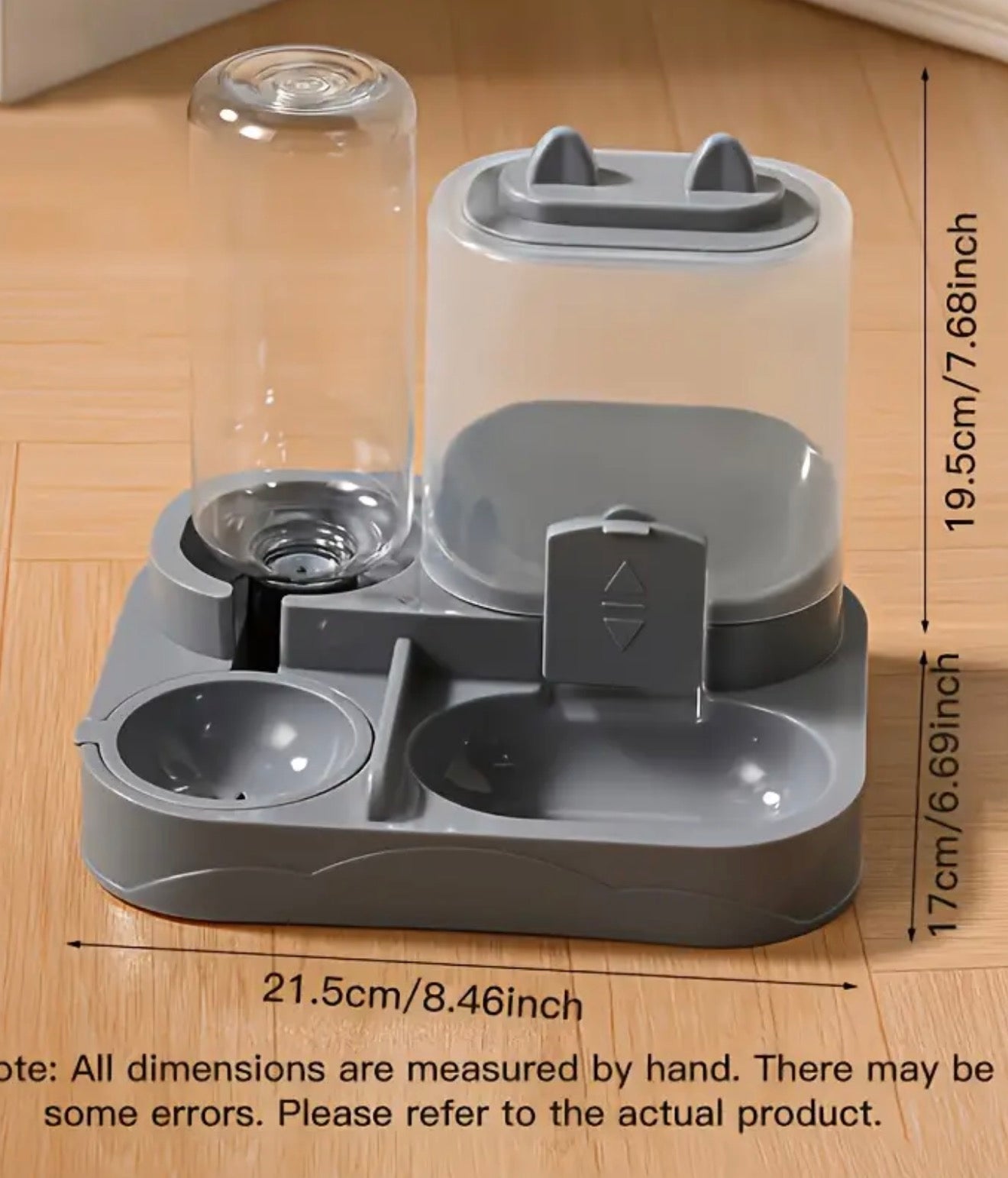 Automatic Dog Cat Feeder and Water Dispenser – 2-in-1 Gravity Feeding System with Food Bowl, Easy-Clean Pet Waterer Set