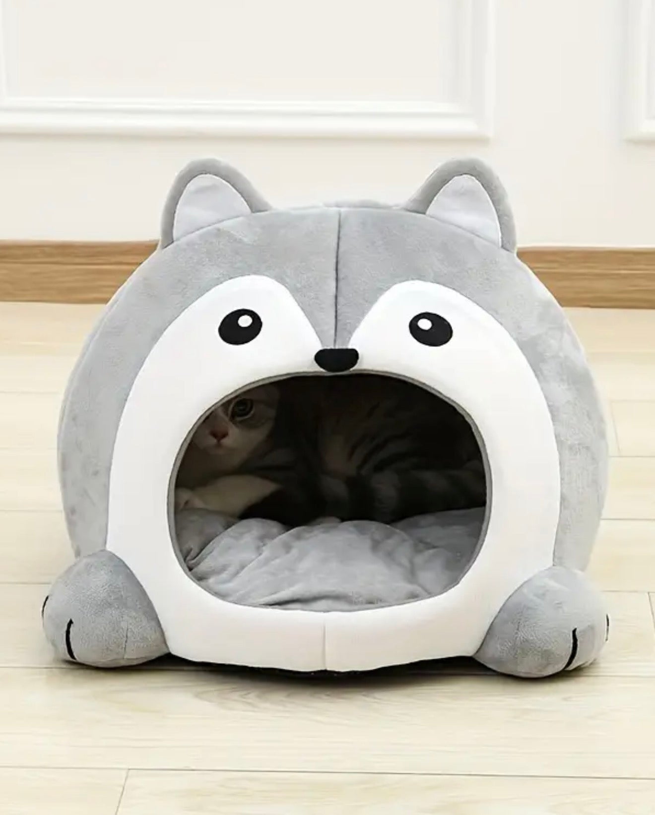 Cozy foldable pet house with washable cushion — perfect for cats, puppies, and small dogs. Soft, durable, and stylish for all seasons.