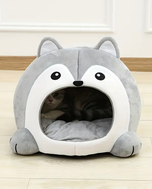 Cozy foldable pet house with washable cushion — perfect for cats, puppies, and small dogs. Soft, durable, and stylish for all seasons.