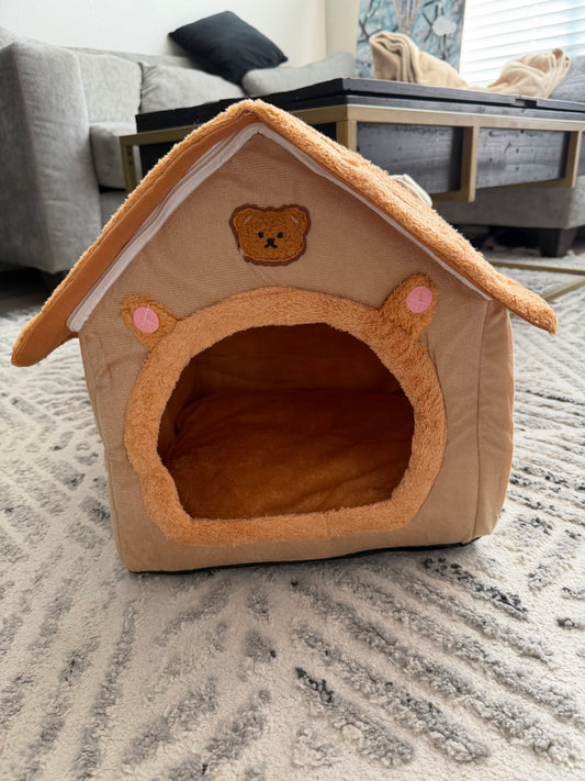 Cozy Foldable Pet House – Soft Washable Bed for Cats, Puppies & Small Dogs