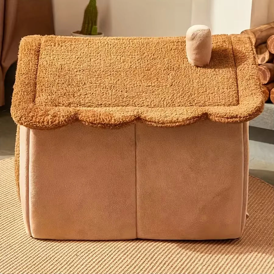 Cozy Foldable Pet House – Soft Washable Bed for Cats, Puppies & Small Dogs