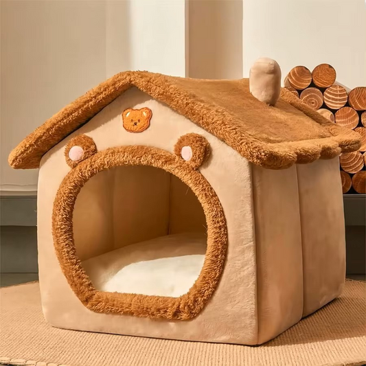 Cozy Foldable Pet House – Soft Washable Bed for Cats, Puppies & Small Dogs